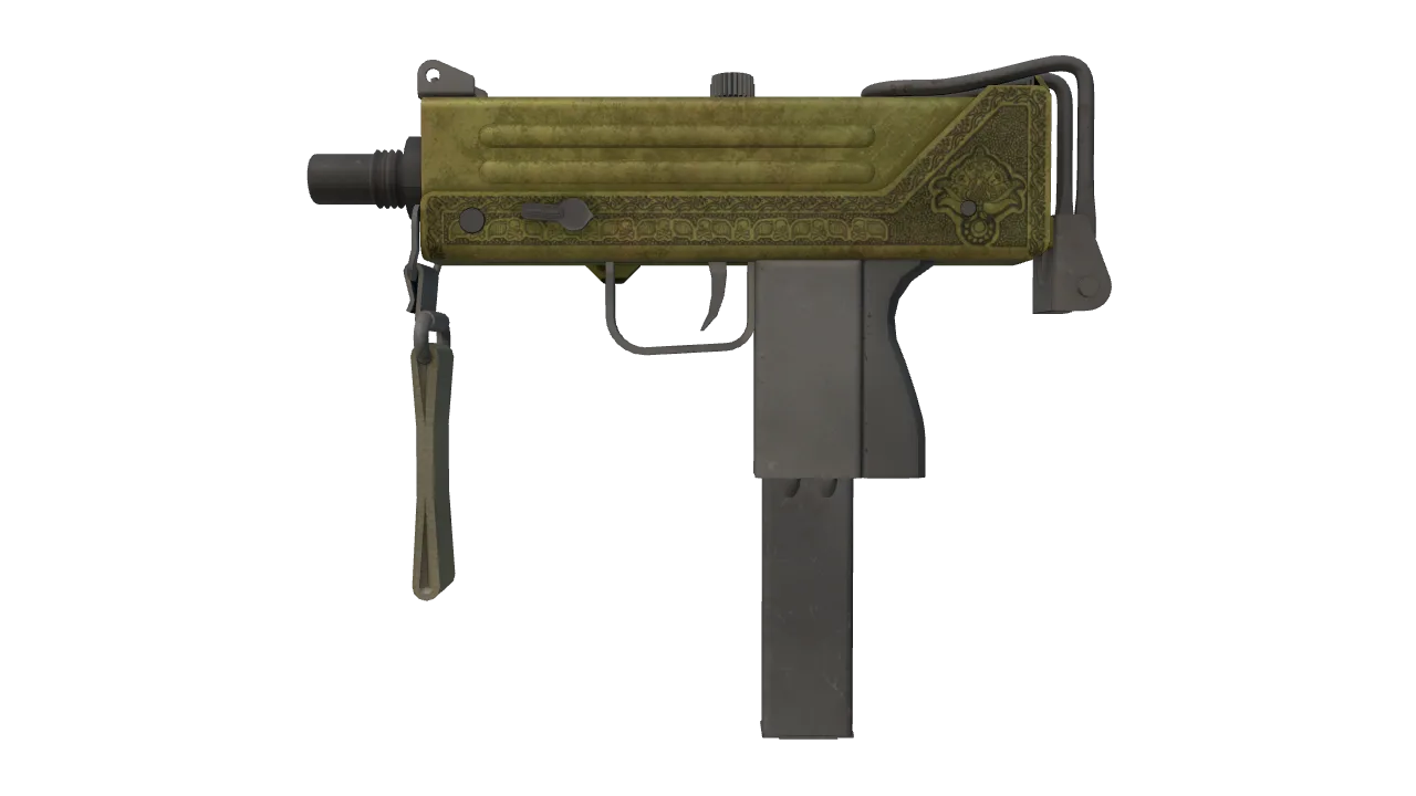 StatTrak™ MAC-10 | Graven (Battle-Scarred) — Dust II light, front