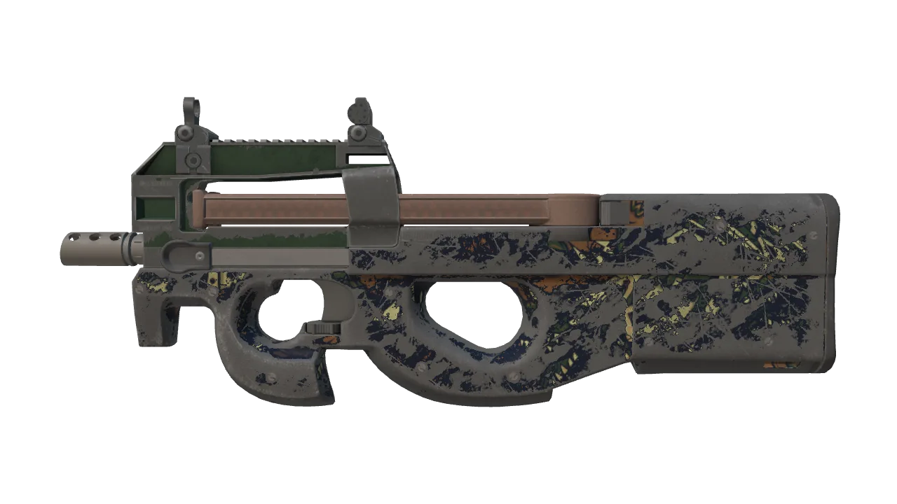 P90 | Cocoa Rampage (Battle-Scarred) — Dust II light, front