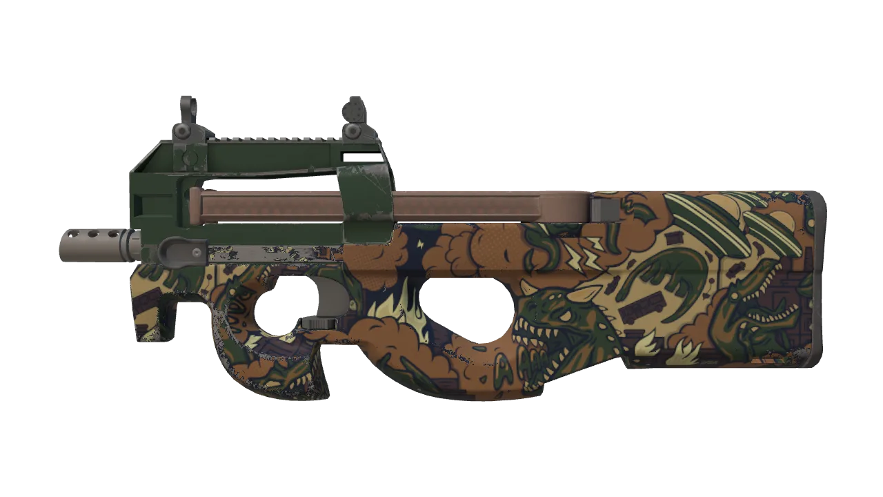 P90 | Cocoa Rampage (Minimal Wear) — Dust II light, front