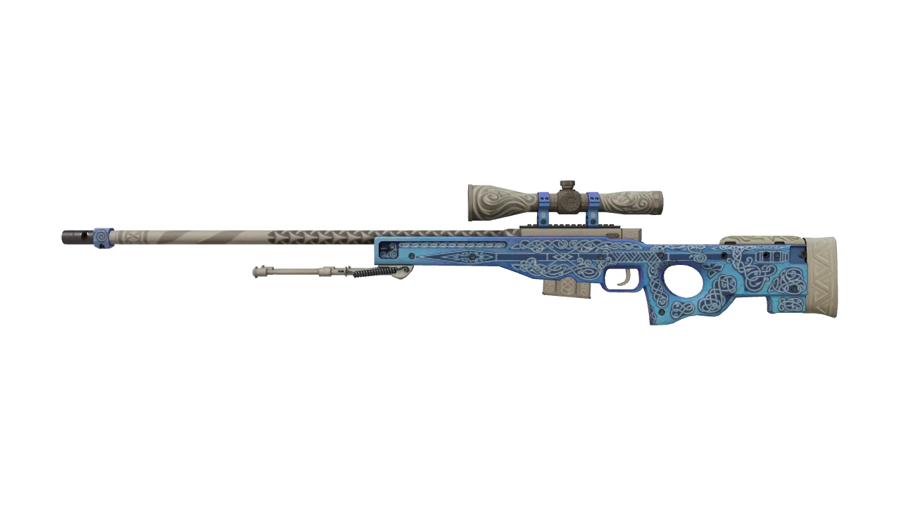 Souvenir AWP | Gungnir (Minimal Wear) — Dust II light, front