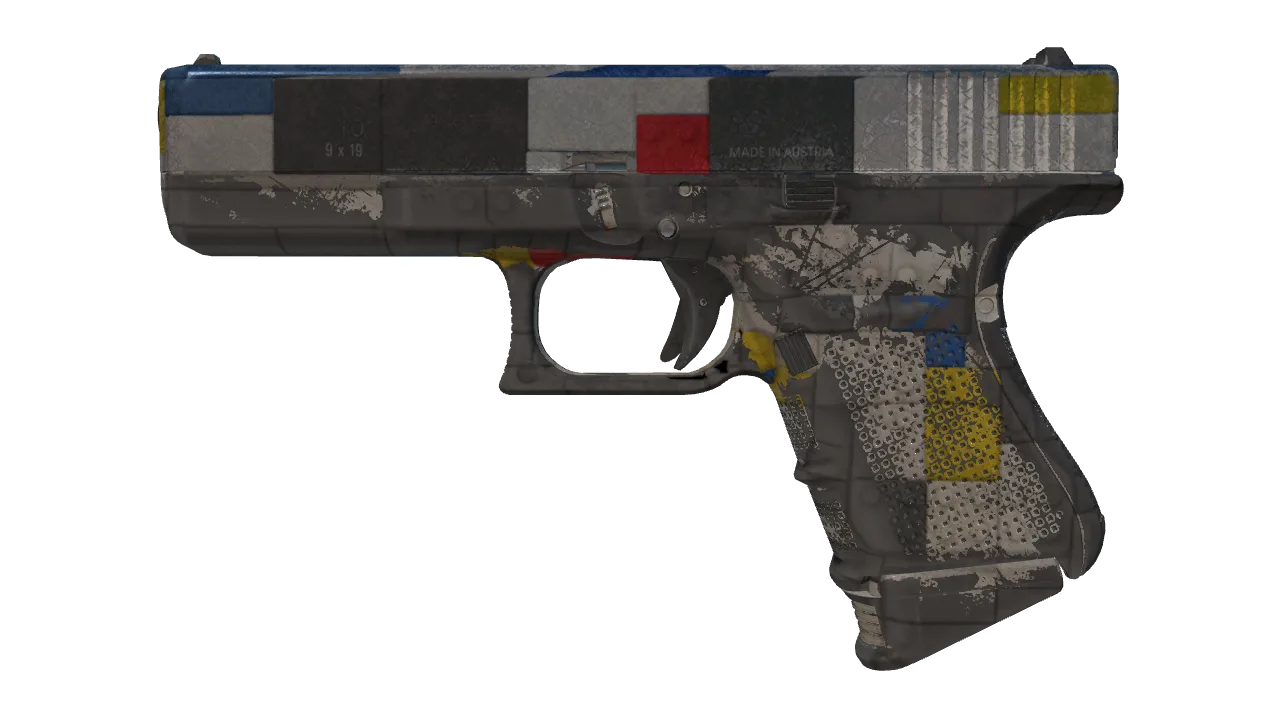 Glock-18 | Block-18 (Battle-Scarred) — Dust II light, front