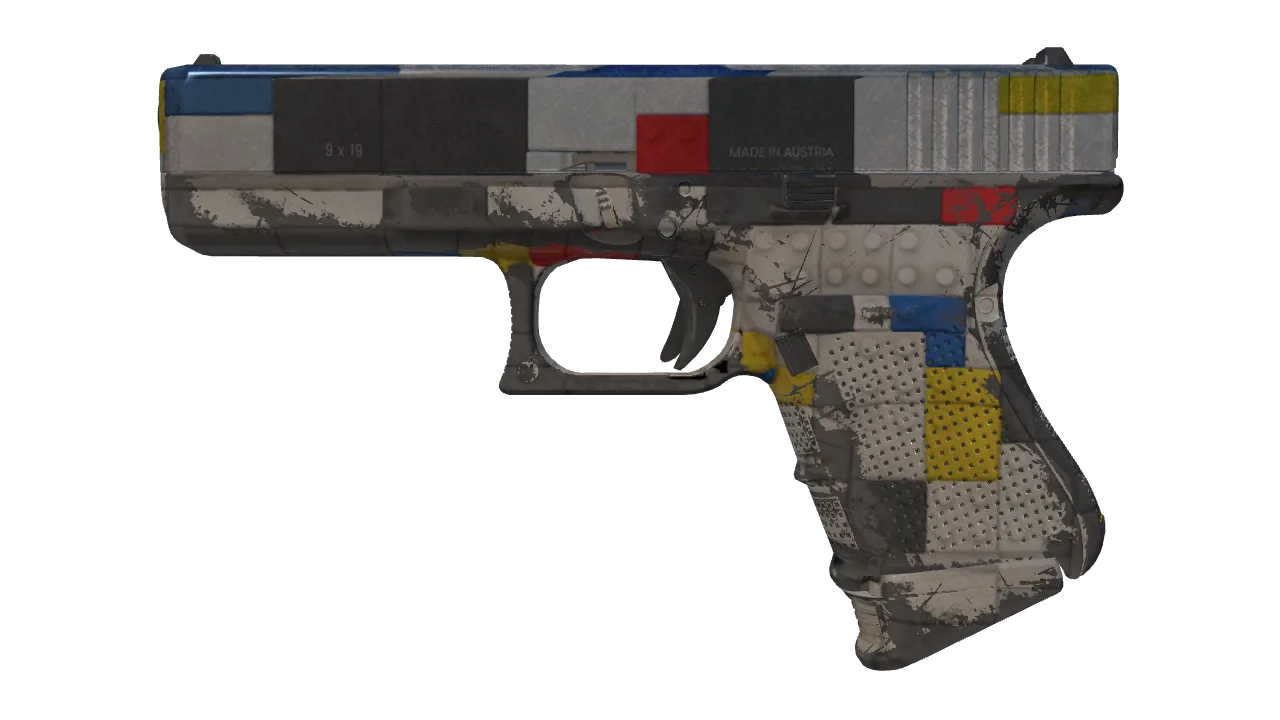 Souvenir Glock-18 | Block-18 (Well-Worn) — Dust II light, front