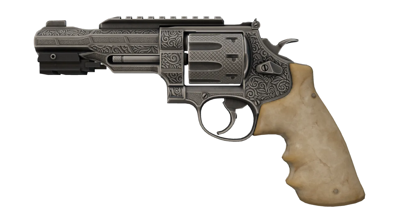 R8 Revolver | Memento (Field-Tested) — Dust II light, front