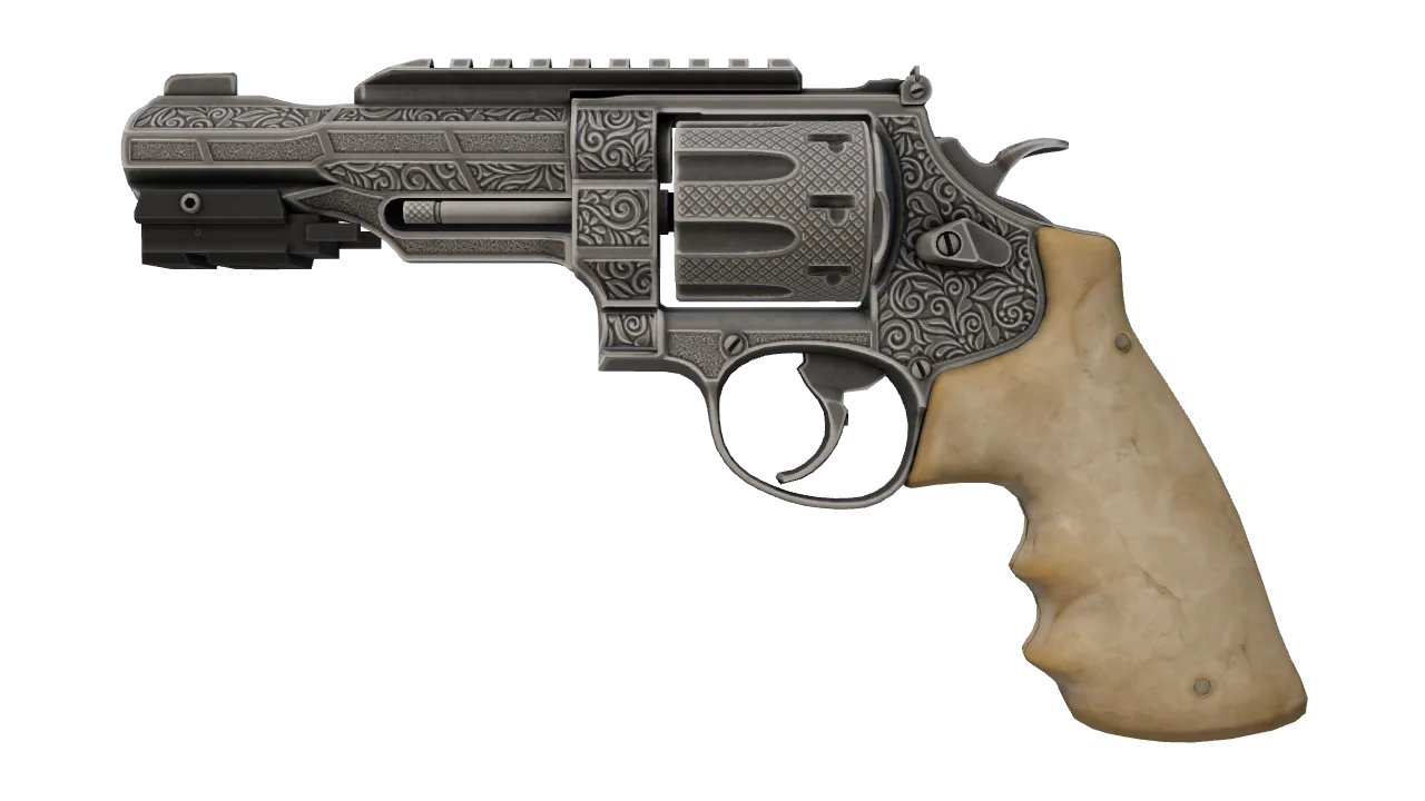 R8 Revolver | Memento (Minimal Wear) — Dust II light, front