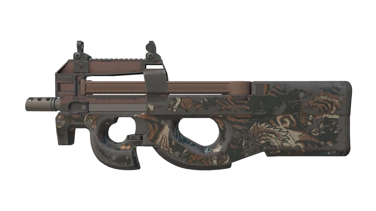 P90 | Tiger Pit (Battle-Scarred) — Dust II light, front