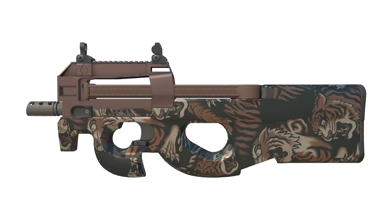 P90 | Tiger Pit (Factory New) — Dust II light, front