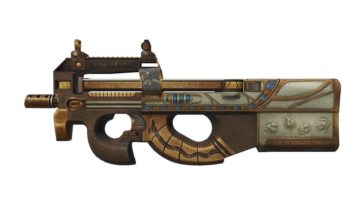 P90 | ScaraB Rush (Field-Tested) — Dust II light, front