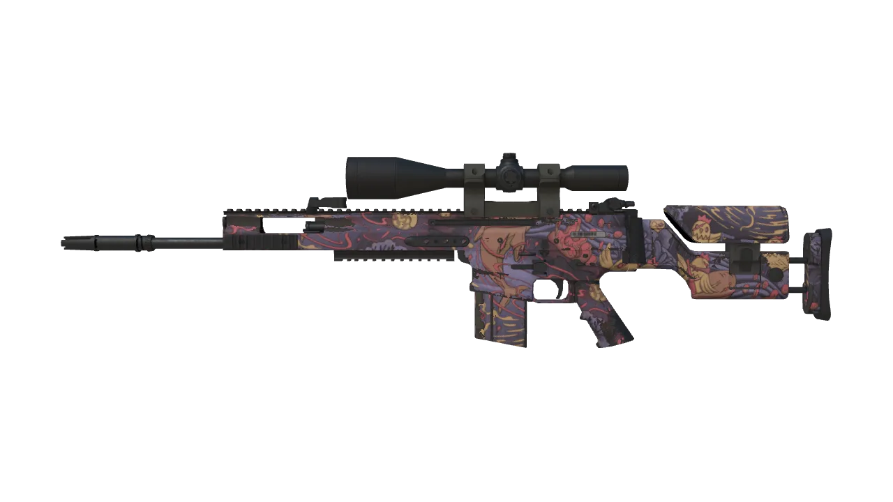 Souvenir SCAR-20 | Poultrygeist (Minimal Wear) — Dust II light, front
