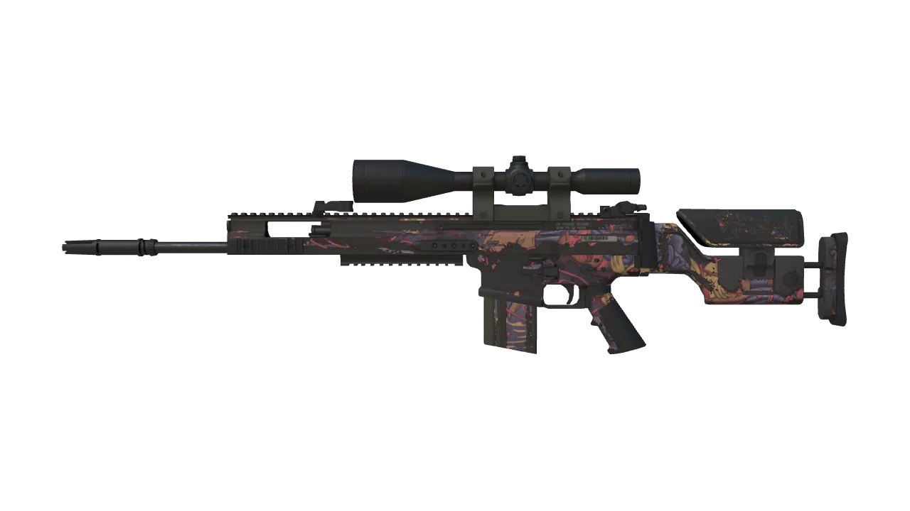 SCAR-20 | Poultrygeist (Well-Worn) — Dust II light, front