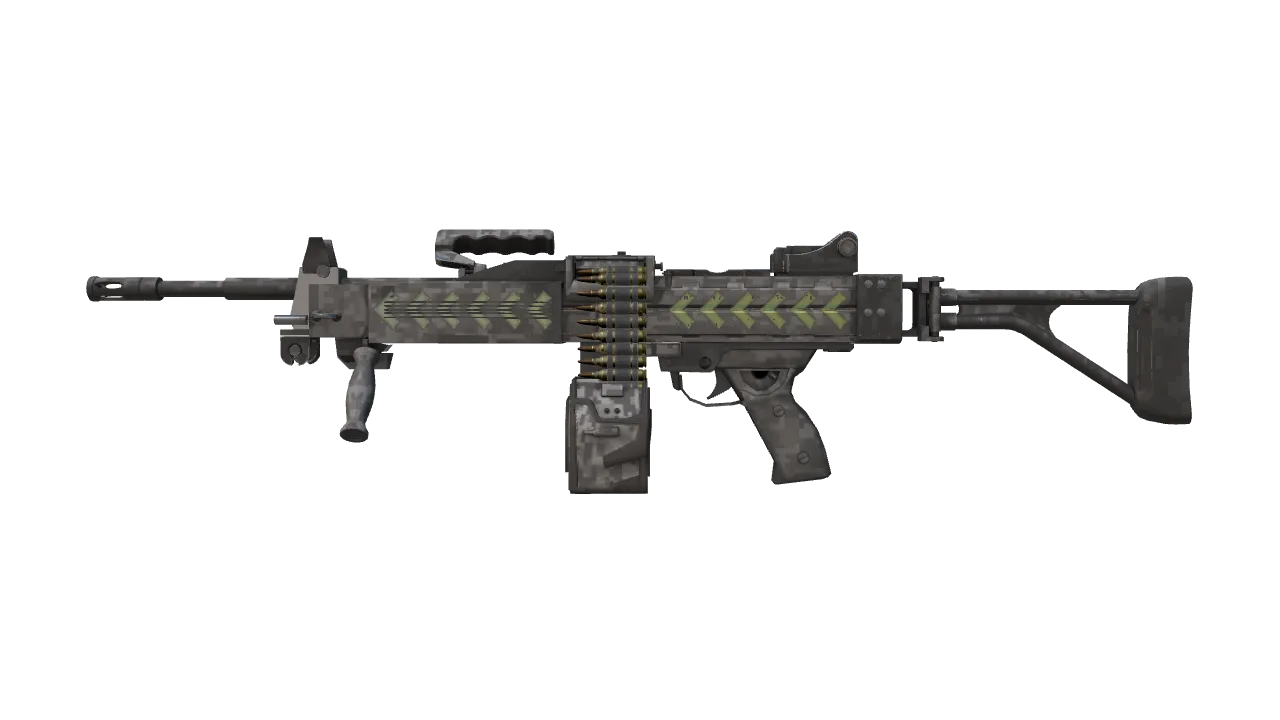 Negev | Ultralight (Factory New) — Dust II light, front
