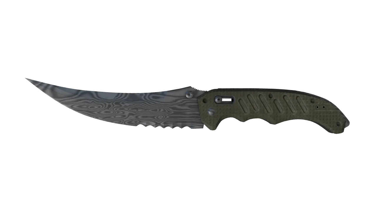 ★ Flip Knife | Damascus Steel (Field-Tested) — Dust II light, front