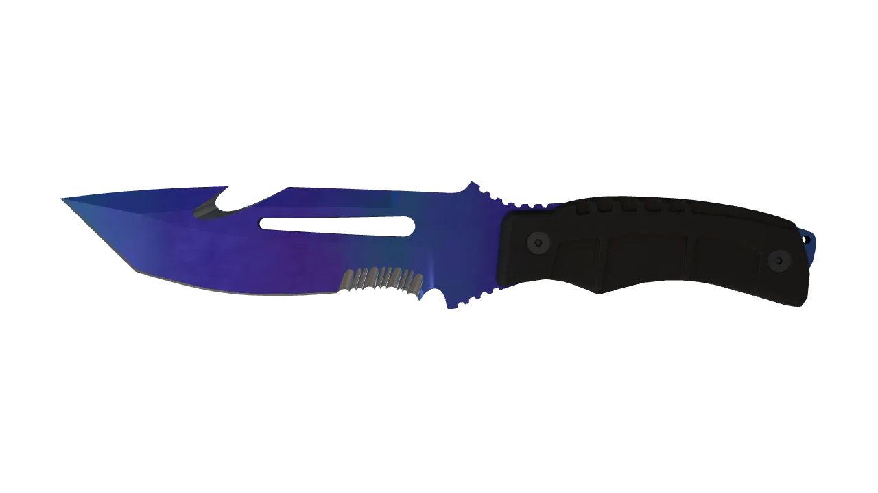 ★ Survival Knife | Doppler (Sapphire) (Factory New) — Dust II light, front