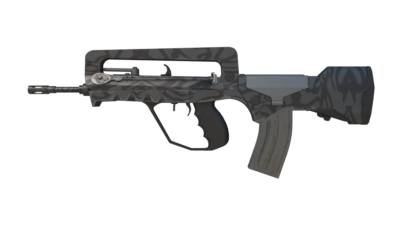 FAMAS | Dark Water (Minimal Wear) — Dust II light, front