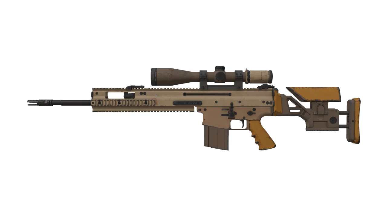 SCAR-20 | Short Ochre (Field-Tested) — Dust II light, front