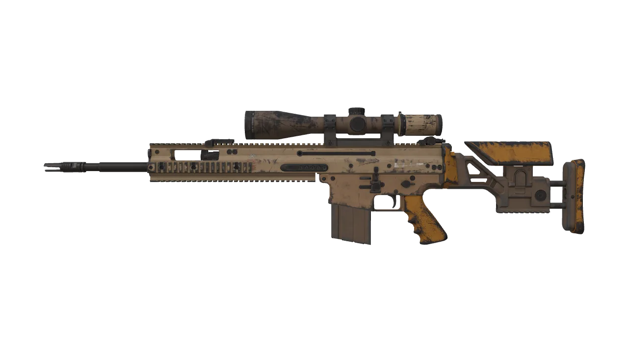 SCAR-20 | Short Ochre (Well-Worn) — Dust II light, front