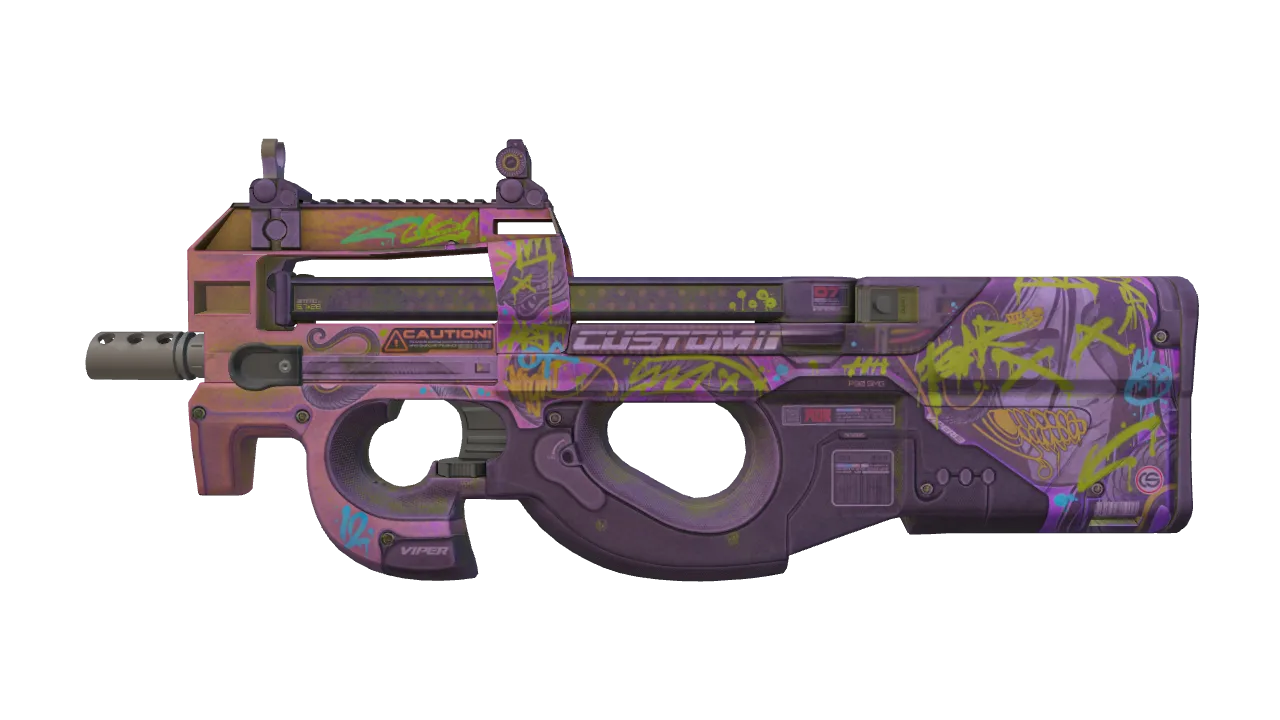 P90 | Neoqueen (Battle-Scarred) — Dust II light, front