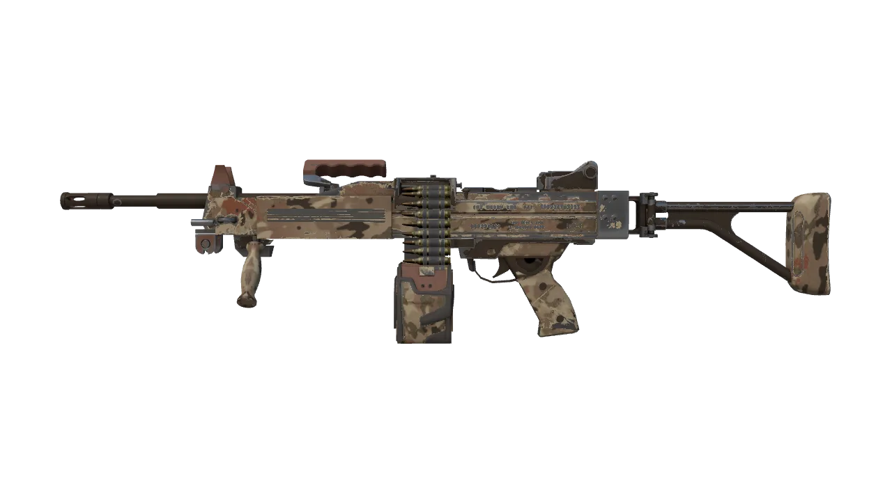 Negev | CaliCamo (Field-Tested) — Dust II light, front