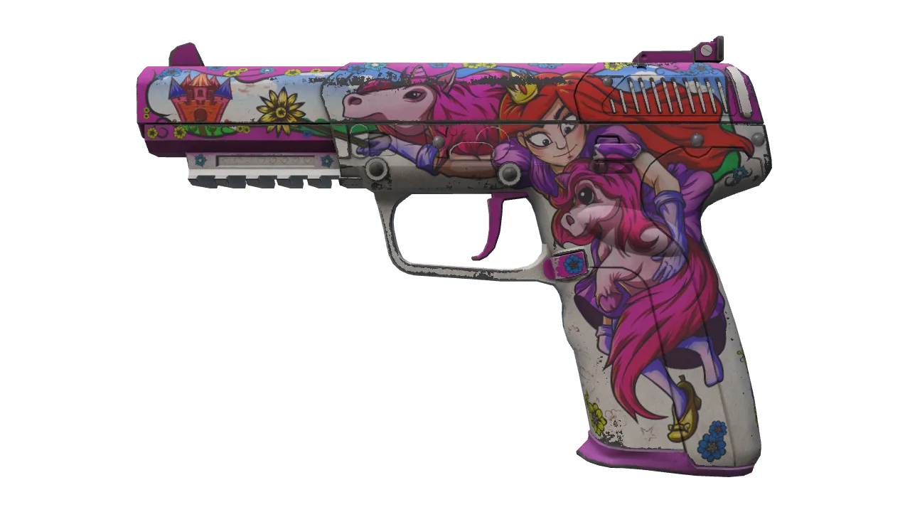 StatTrak™ Five-SeveN | Fairy Tale (Battle-Scarred) — Dust II light, front