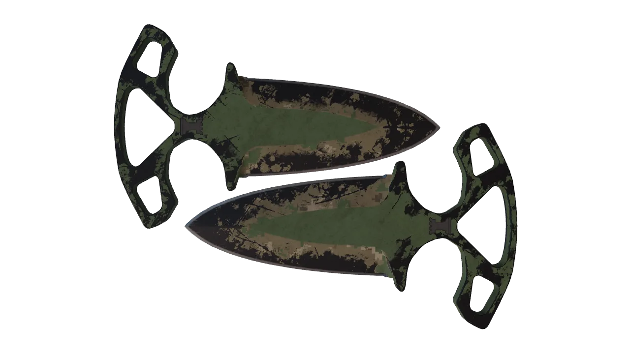 ★ Shadow Daggers | Forest DDPAT (Battle-Scarred) — Dust II light, front