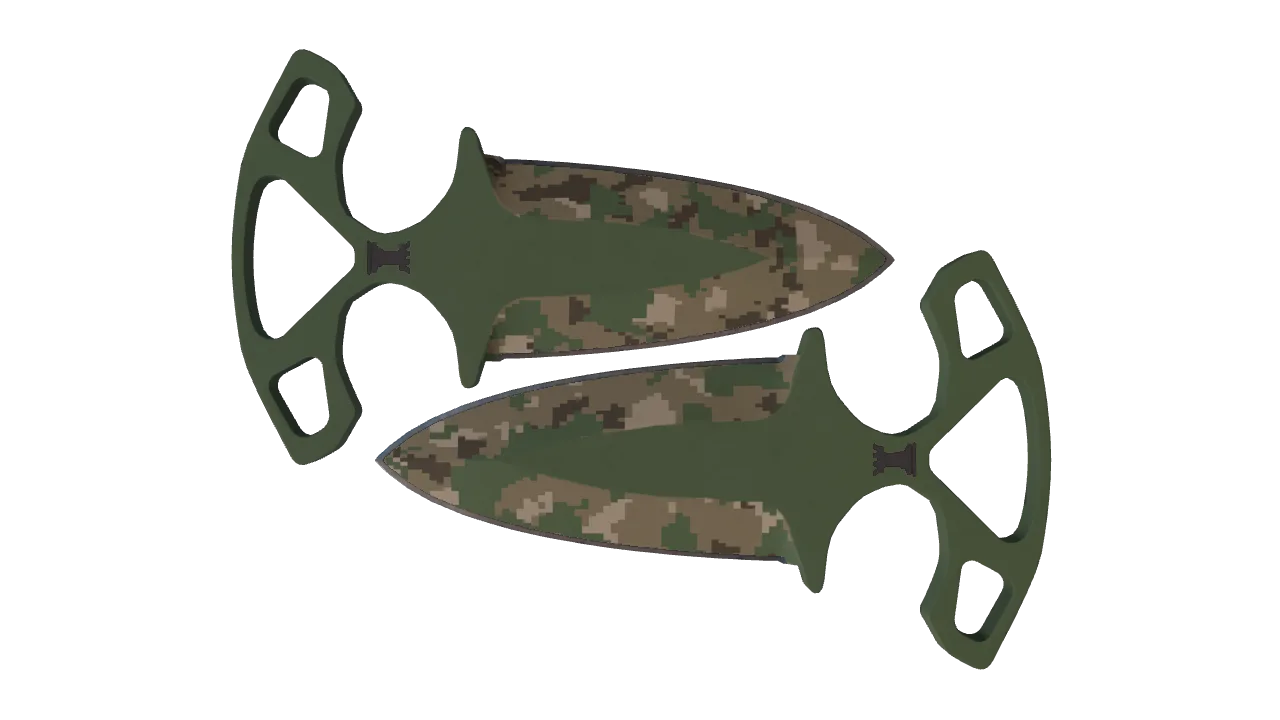 ★ Shadow Daggers | Forest DDPAT (Factory New) — Dust II light, front