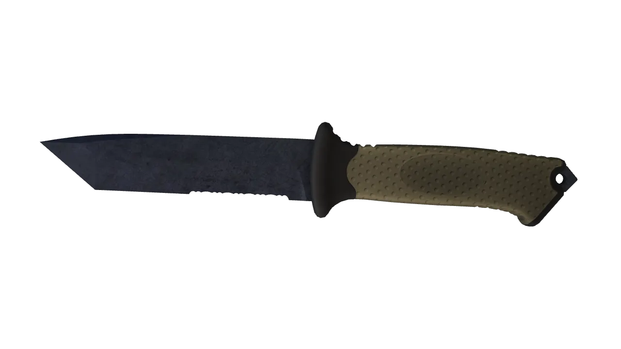 ★ Ursus Knife | Blue Steel (Battle-Scarred) — Dust II light, front