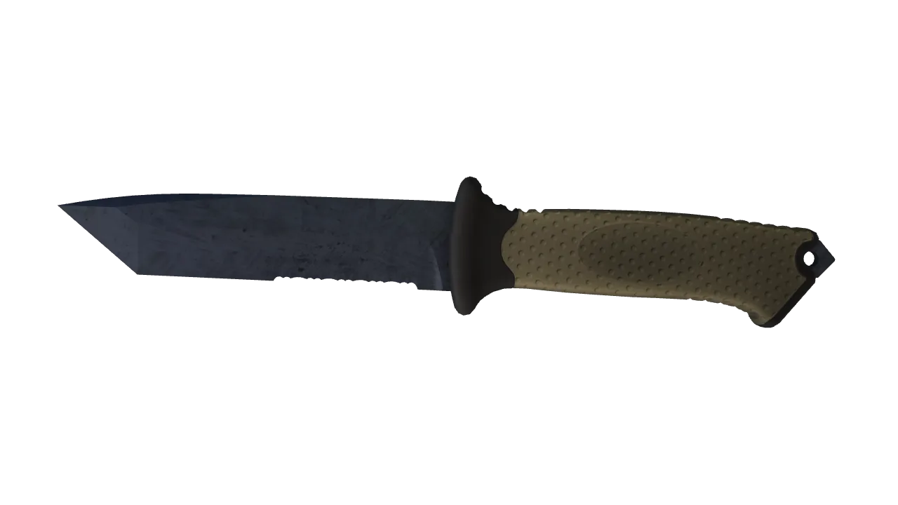 ★ Ursus Knife | Blue Steel (Well-Worn) — Dust II light, front