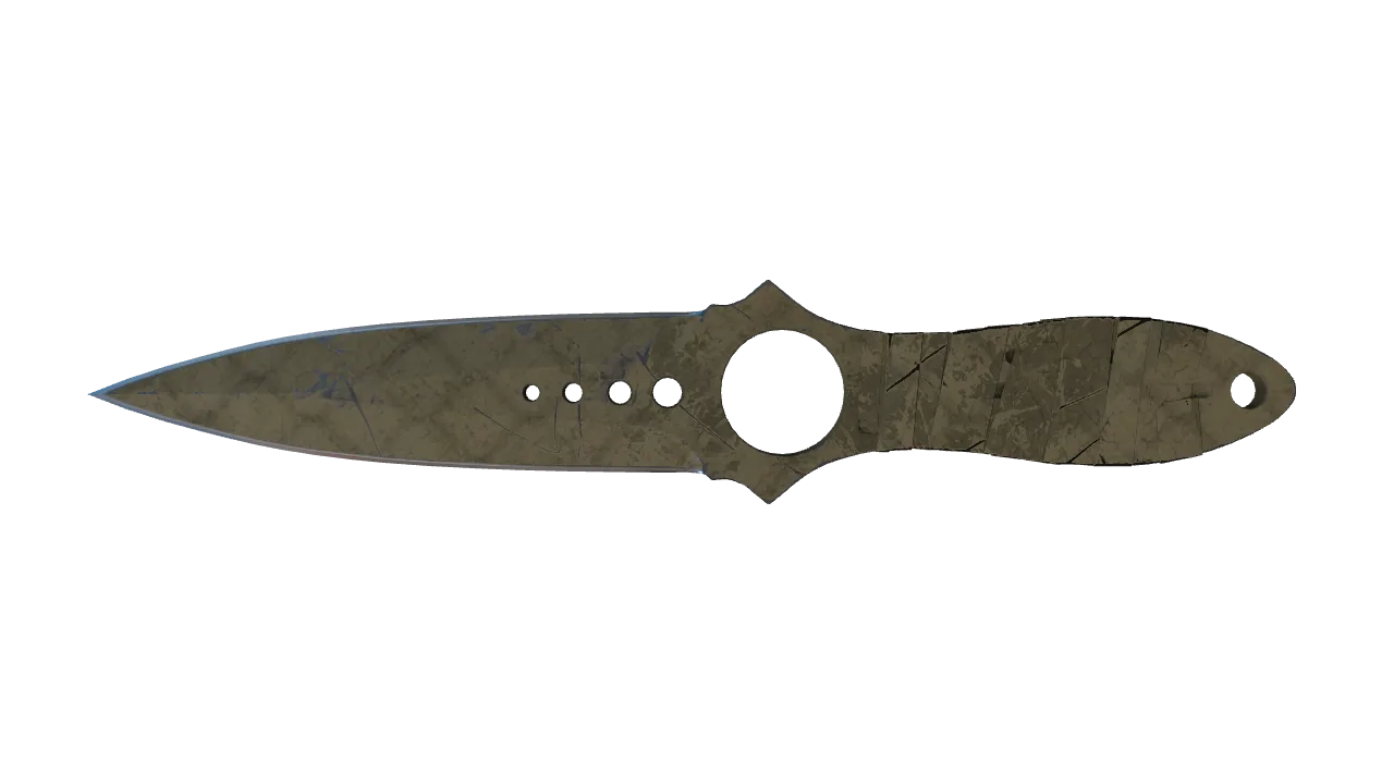★ Skeleton Knife | Safari Mesh (Battle-Scarred) — Dust II light, front