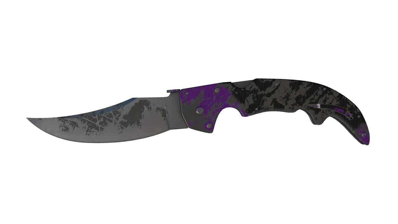 ★ Falchion Knife | Ultraviolet (Battle-Scarred) — Dust II light, front