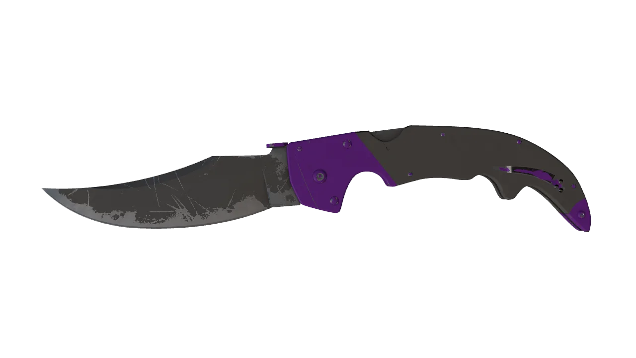 ★ Falchion Knife | Ultraviolet (Well-Worn) — Dust II light, front