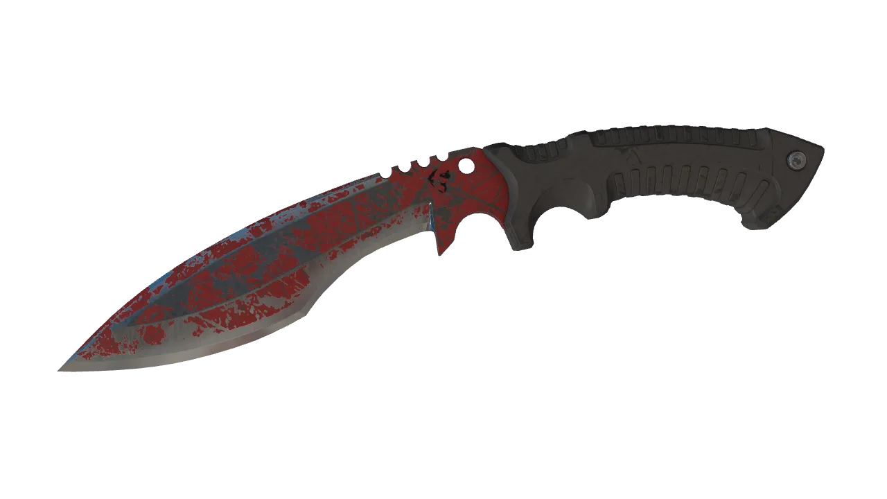 ★ Kukri Knife | Crimson Web (Well-Worn) — Dust II light, front