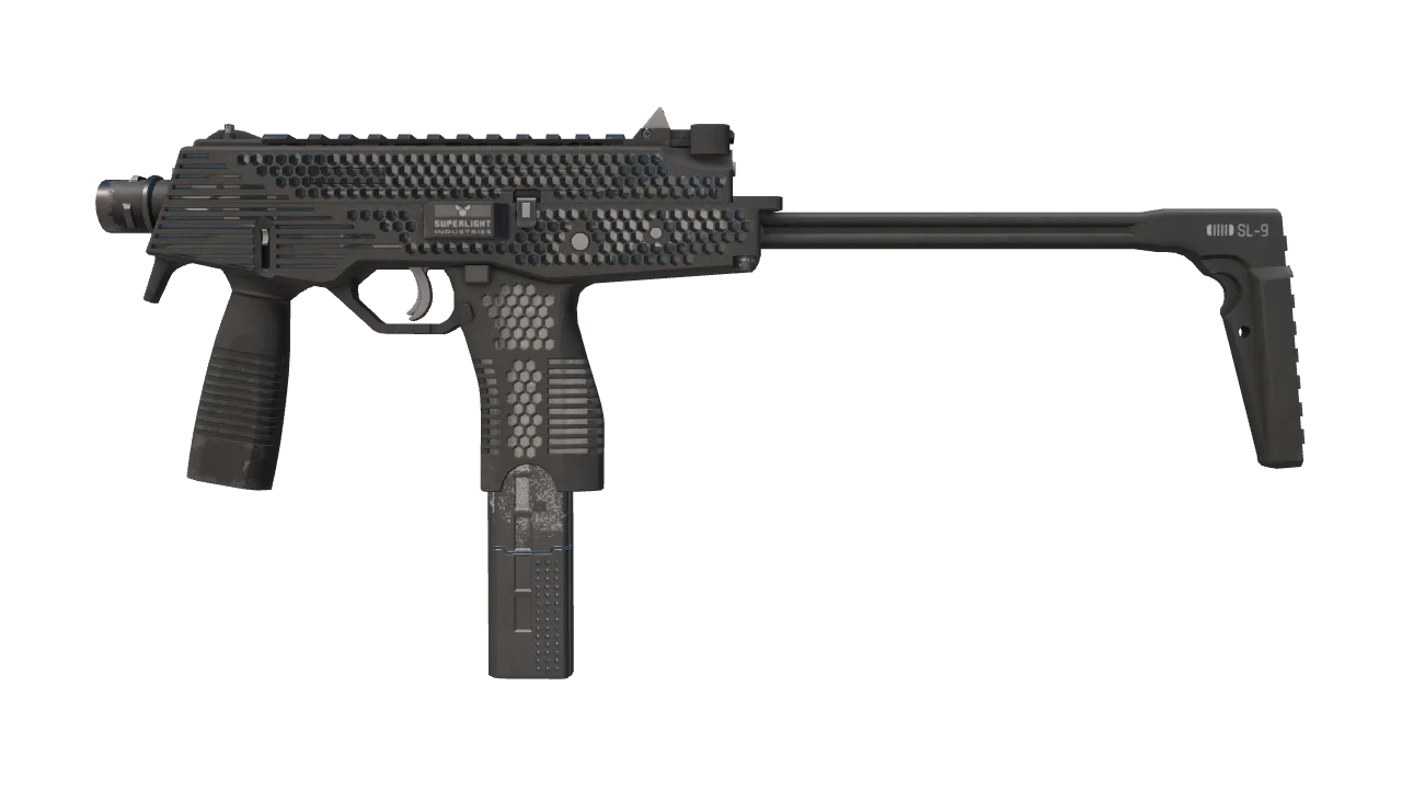 Souvenir MP9 | Featherweight (Battle-Scarred) — Dust II light, front