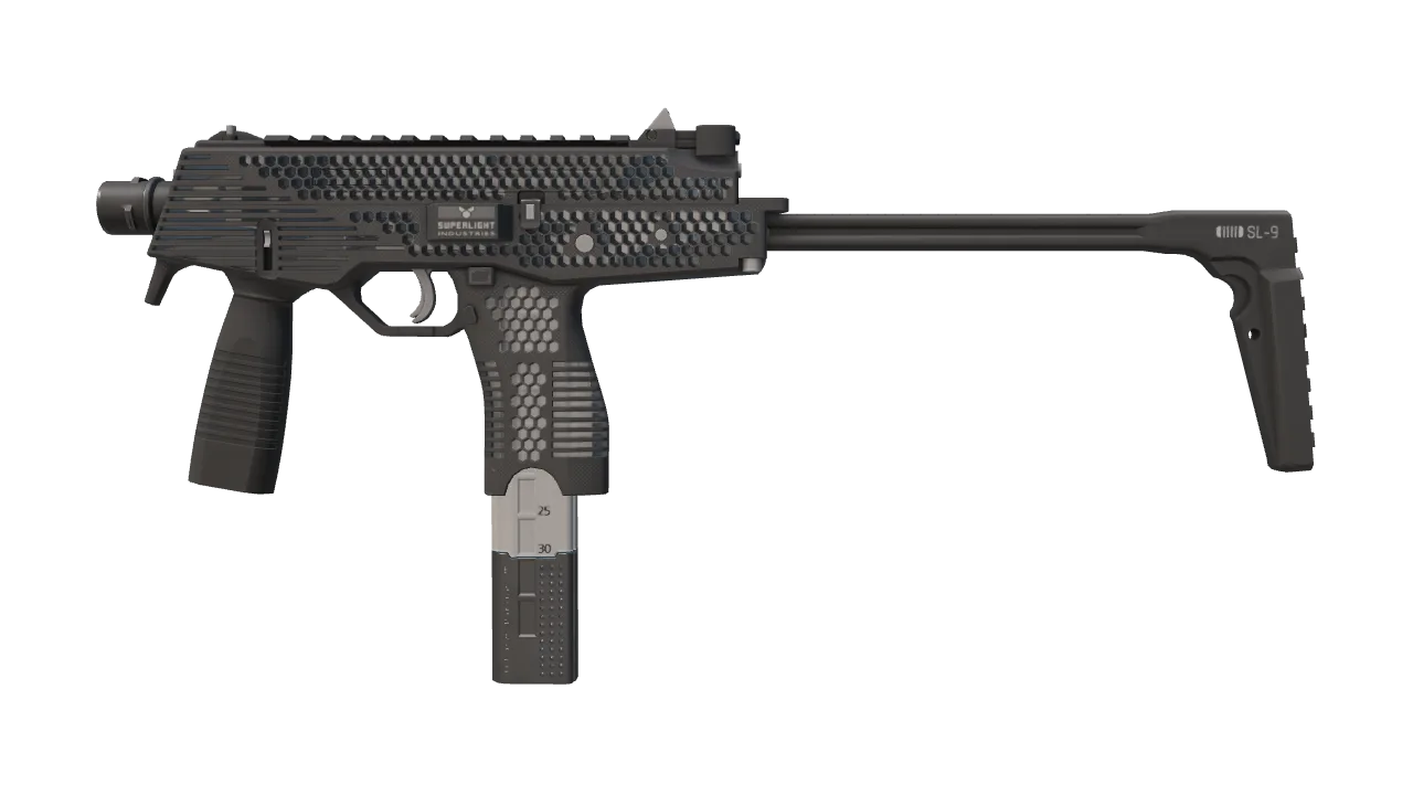 Souvenir MP9 | Featherweight (Field-Tested) — Dust II light, front