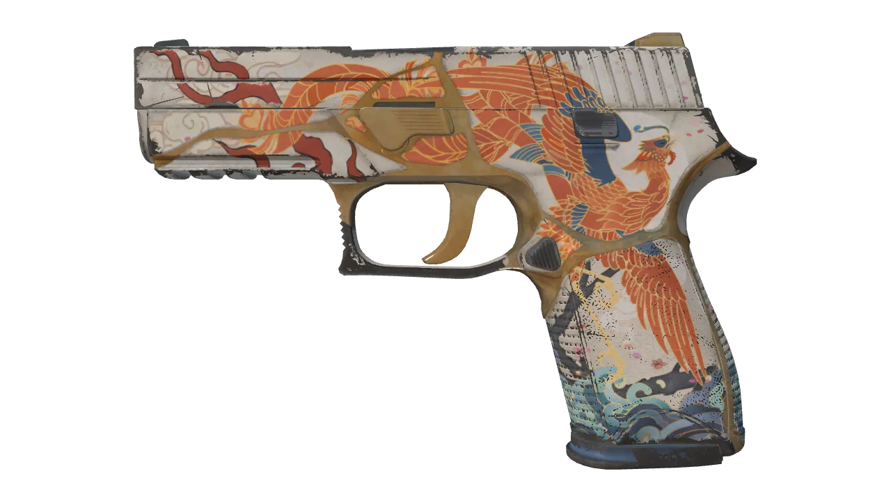 Souvenir P250 | Kintsugi (Field-Tested) — Dust II light, front