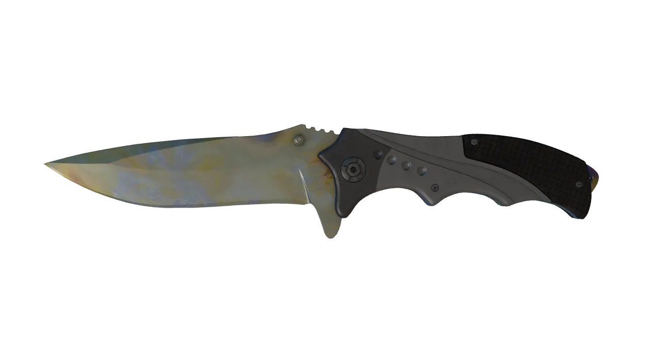 Nomad Knife | Case Hardened seed #107, front