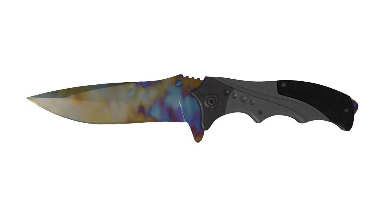 Nomad Knife | Case Hardened seed #124, front