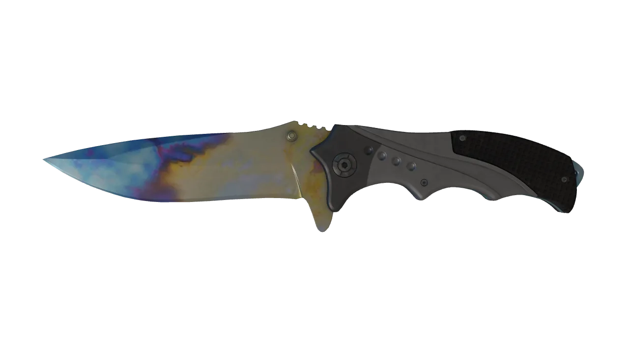 Nomad Knife | Case Hardened seed #151, front