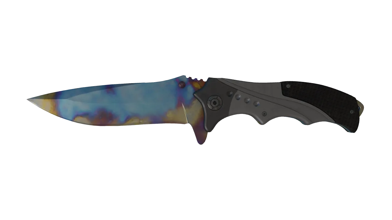 Nomad Knife | Case Hardened seed #166, front