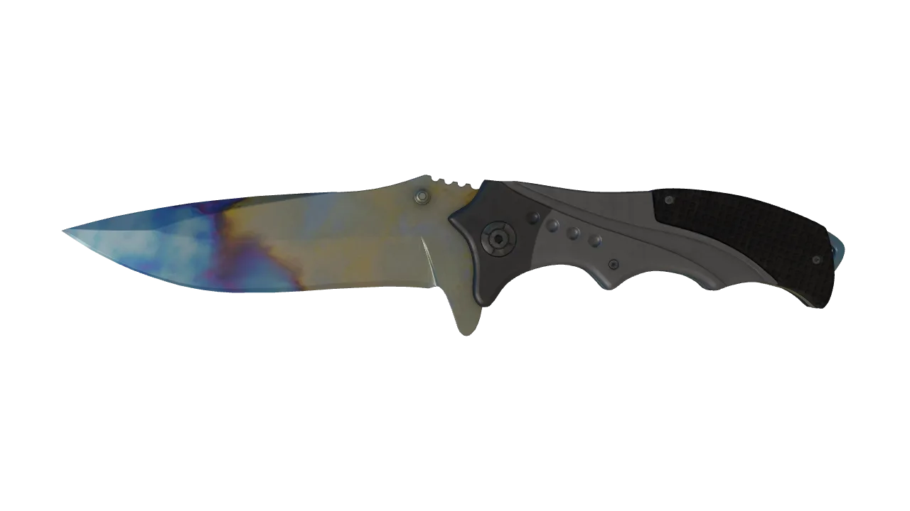 Nomad Knife | Case Hardened seed #321, front
