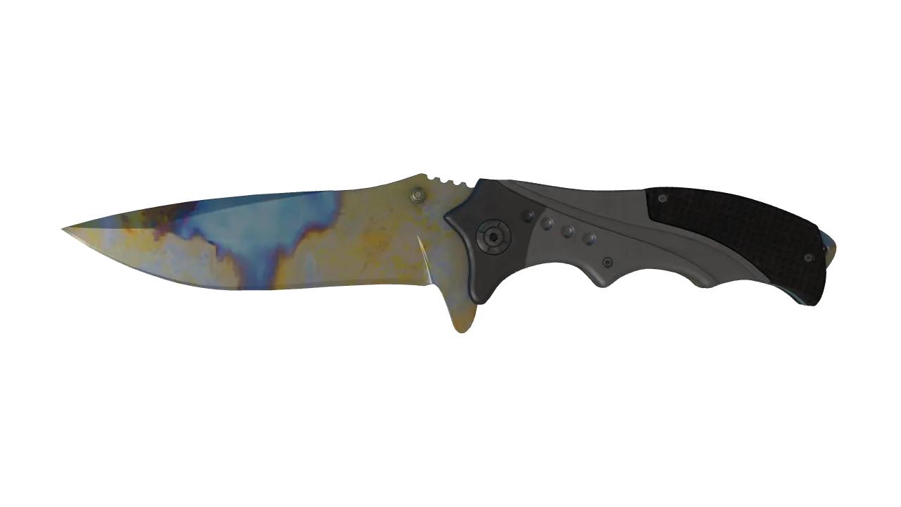 Nomad Knife | Case Hardened seed #336, front