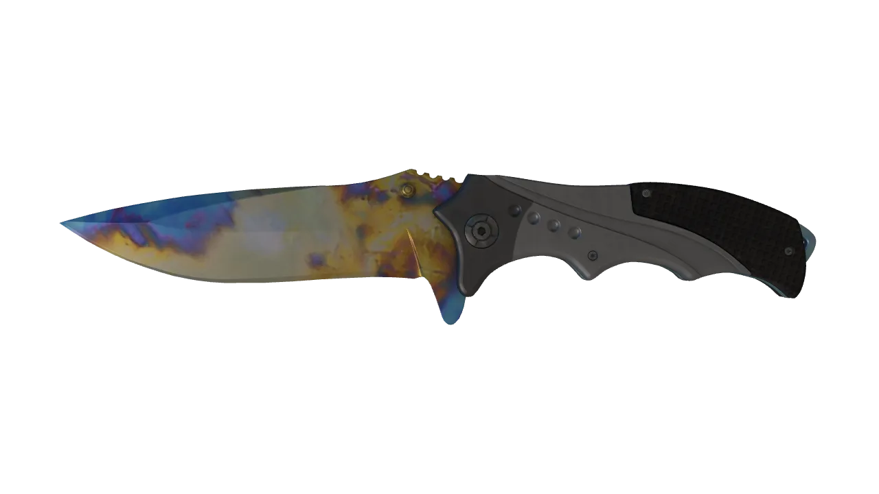 Nomad Knife | Case Hardened seed #349, front