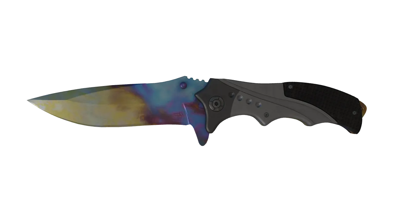 Nomad Knife | Case Hardened seed #386, front