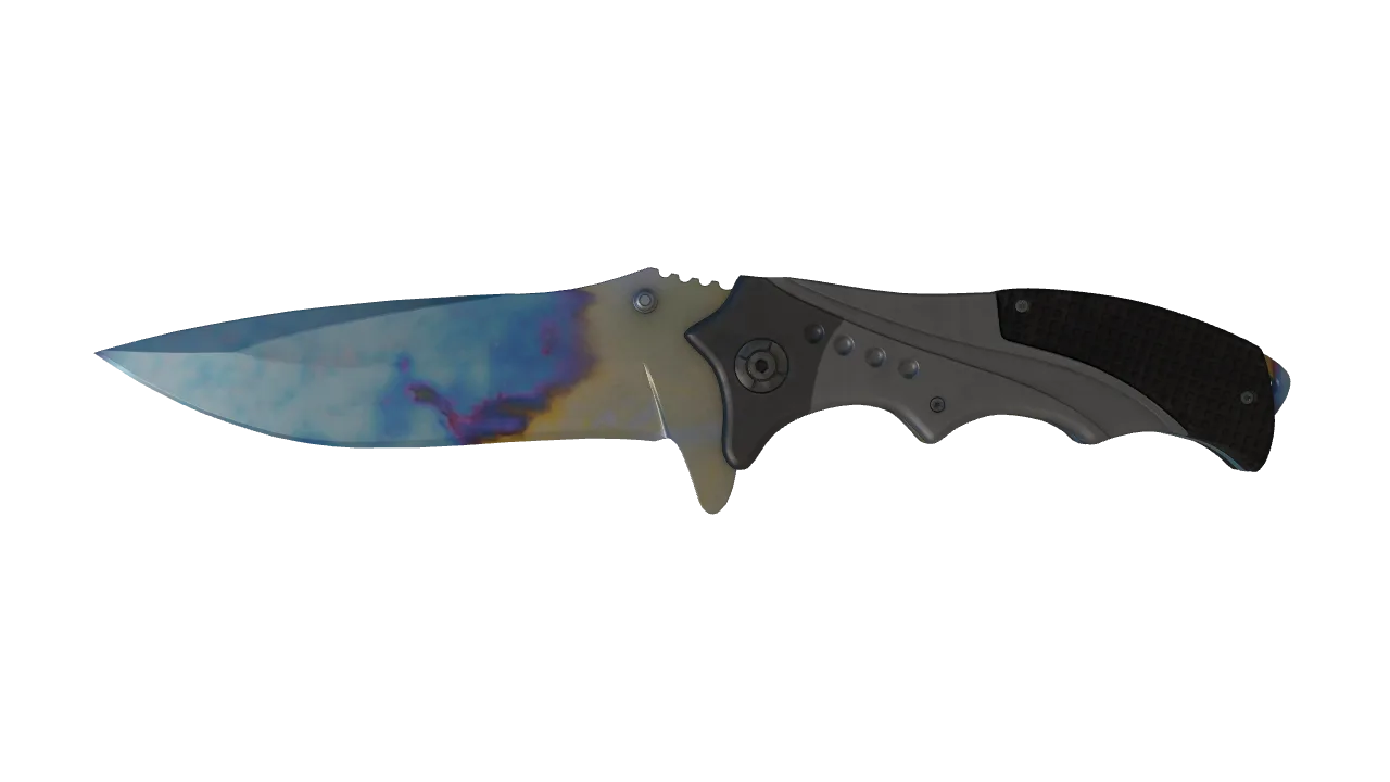 Nomad Knife | Case Hardened seed #387, front