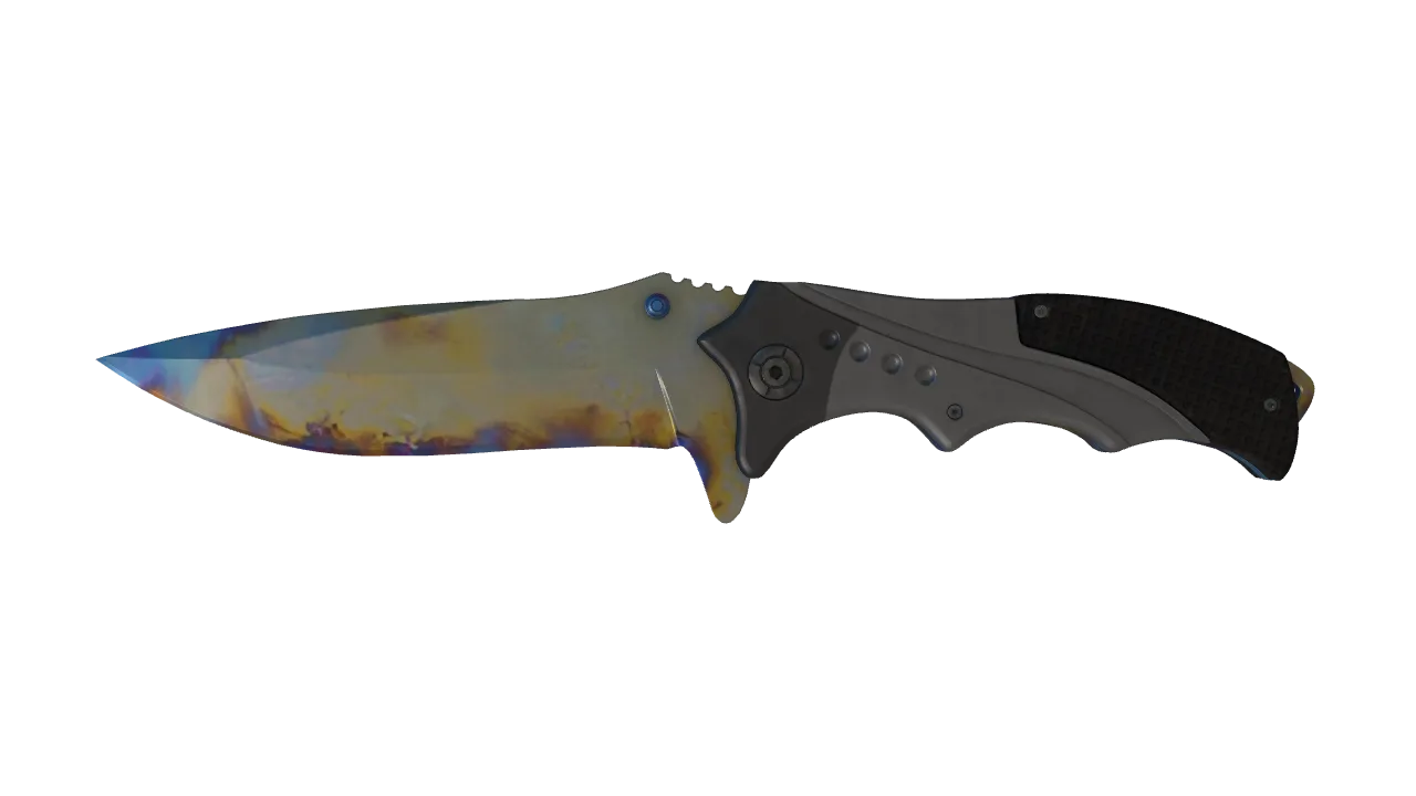 Nomad Knife | Case Hardened seed #417, front