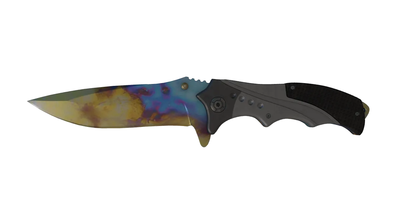 Nomad Knife | Case Hardened seed #504, front