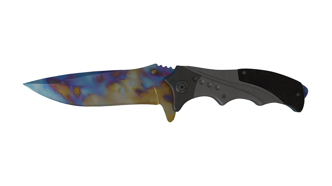 Nomad Knife | Case Hardened seed #519, front