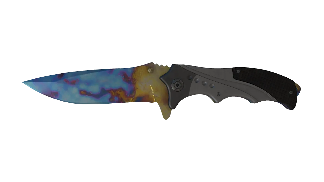 Nomad Knife | Case Hardened seed #571, front