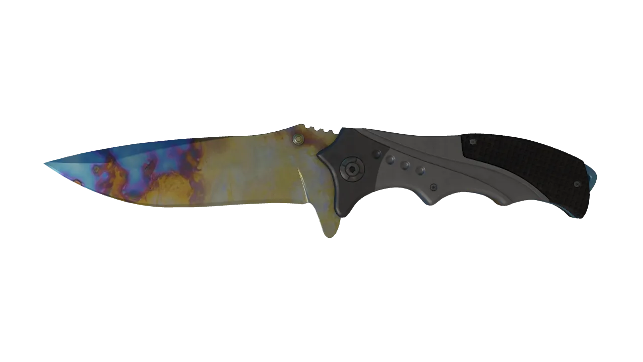Nomad Knife | Case Hardened seed #589, front