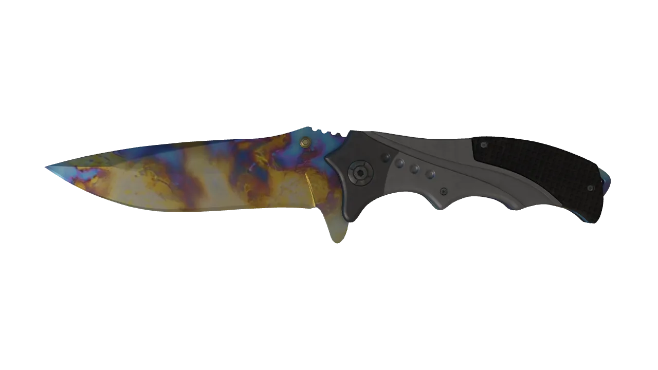 Nomad Knife | Case Hardened seed #606, front