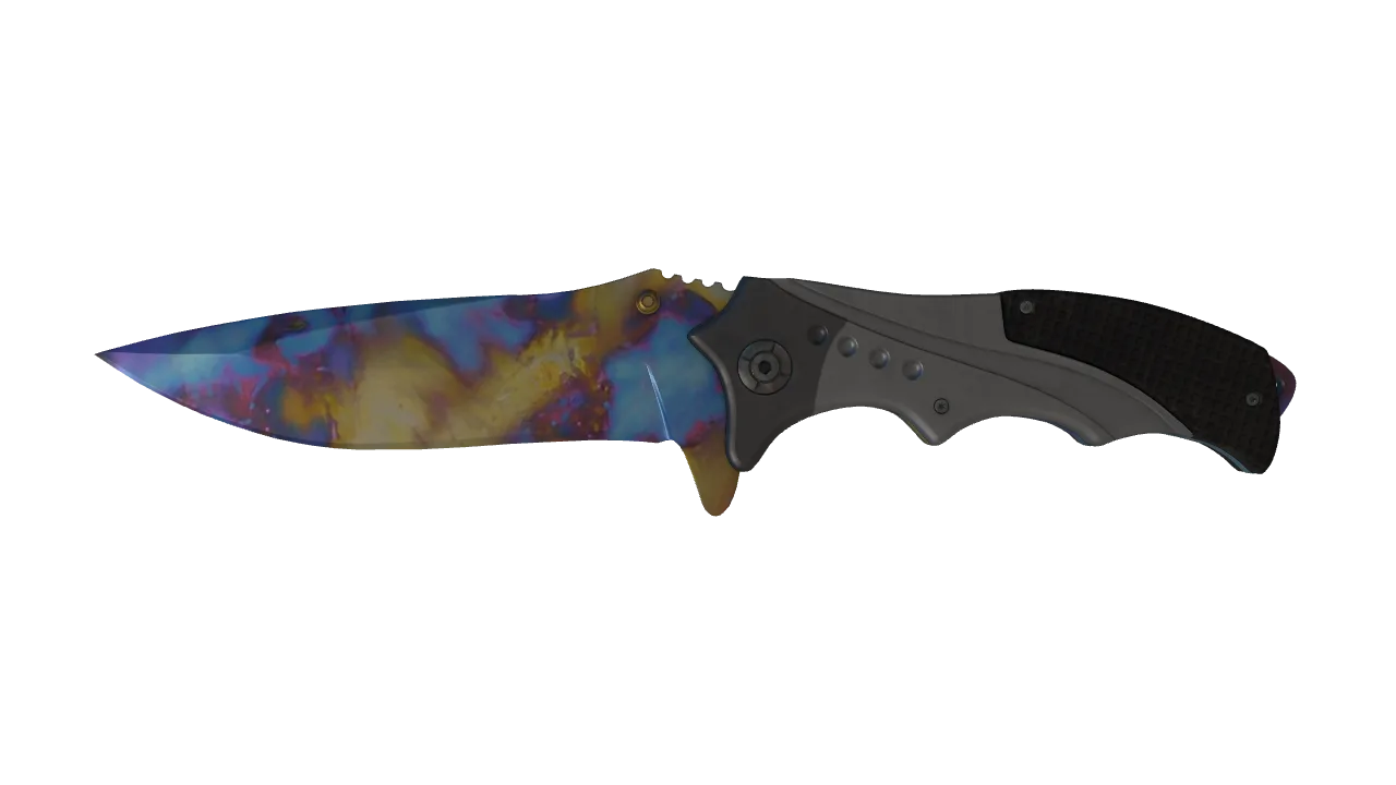 Nomad Knife | Case Hardened seed #619, front