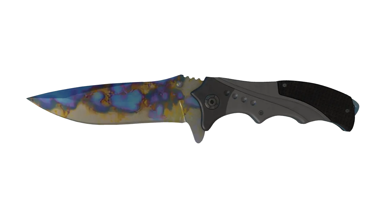 Nomad Knife | Case Hardened seed #628, front